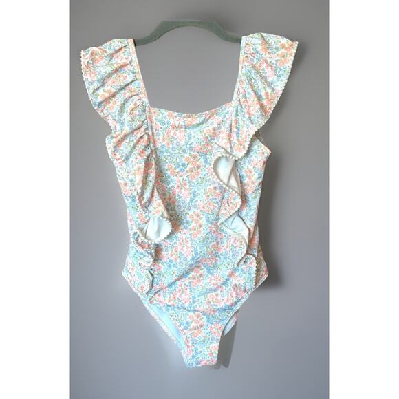 Janie and Jack Other - Janie And Jack Girls One Piece Bathing Suit Sz 12 Ruffle Ditsy Floral Beach Summ